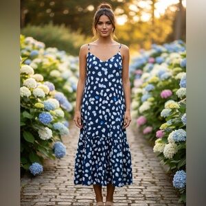 Scoop open back tiered ruffled maxi dress NWOT cottagecore sexy romantic fem